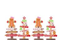 Gvvsjgdbis 4 Pièces Décoration de Table d'arbre de Noël en Bois Décoration d'arbre de Noël Rustique Centres de Table Ornement