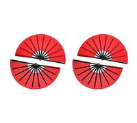 Gvvsjgdbis 4 Pièces Grand Fan Nylon Tissu Ventilateur de Poche Pliant Ventilateur Chinois Tai Fan Décoration Plier Main Ventilateur pour Les Fêtes (Rouge)