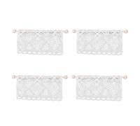 Gvvsjgdbis 4X Dollhouse Rideaux Accessoires de Meubles Miniatures Cantonnière avec Tige ÉChelle 1:12 Beige