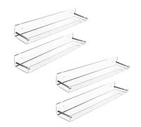 Gvvsjgdbis 4X étagères Flottantes en Acrylique, 15 L x 3,25 Pouces, étagère Murale Transparente pour Salle de Bain, étagères
