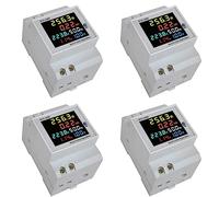 Gvvsjgdbis 4X Moniteur Ca Rail Din 6IN1 250-450V 100A Facteur de Puissance de Courant de Tension Actif KWH Compteur de Fréquence D'énergie électrique VOLT AMP