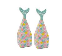 Gvvsjgdbis 50 PièCes SéRies BoîTe de Queue de SirèNe BoîTe de Bonbons de SirèNe BoîTes d'emballage Cadeau BoîTe de Traitement pour Enfants Anniversaires DéCorations Fournitures Bleu