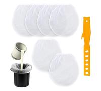 Gvvsjgdbis 6 Filtrants pour Peinture de 5 Gallons, Seau Blanc, Filtre en Plastique, Couteau à Mastic, Ouverture Supérieure Élastique, Peinture pour Peinture et Jardinage