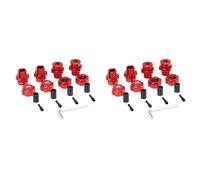 Gvvsjgdbis 8 Pièces 17mm Adaptateur écrous Hexagonaux Moyeux de Roue Cannelés Rallonge pour 1/10 E- Summit RC Pièces de Voiture, Rouge