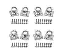 Gvvsjgdbis 8Pcs PatÈRe Pivotante CarrÉE pour ŒIl, Crochet de Plafond, Crochet de Fixation AU Mur, Plaque de Protection Des Yeux En Acier Inoxydable pour Balançoires de Yoga, Hamac (avec Vis)