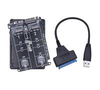 Gvvsjgdbis Adaptateur double M.2 NGFF vers SSD 3.0 NGFF SSD B Key vers 3.0 6 Gbps pour ordinateur portable PC de bureau