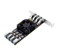 Gvvsjgdbis Adaptateur PCI Express USB3.2 PCI-E vers 8 ports USB 3.2 Carte d'extension 4 canaux USB3.0 PCIe X4 Carte contrôleur pour appareil photo