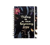 Gvvsjgdbis Agenda 2024 à spirales avec onglets Janvier à Décembre 2024 15,5 x 21,5 cm E