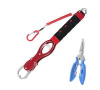 Gvvsjgdbis Appareil de contrôle des poissons portable - Pince à pêche - Crochet - Rouge + pincette