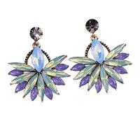 Gvvsjgdbis Boucles D'Oreilles Vintage Bohème Pendentif Boucles D'Oreilles Creuses En Forme D'Éventail Pour Femmes Ornements Ethniques Violet