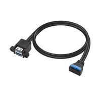 Gvvsjgdbis Câble adaptateur USB 3.0 19/20 broches vers double port USB-A femelle à angle 90 degrés vers carte mère câble d'extension interne B