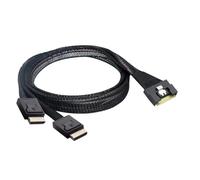 Gvvsjgdbis Câble de données pour serveur SAS SFF-8654 8i vers Oculink SFF-8611 4i X 2 pour carte Riser PCI-Express Serveur