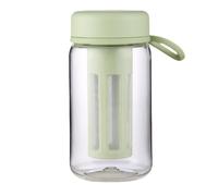 Gvvsjgdbis Cafetière à infusion à froid avec poignée en silicone souple, infuseur portable pour café glacé et thé avec tasse de voyage, vert