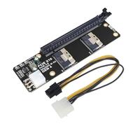 Gvvsjgdbis Carte adaptateur SlimSAS 8i X2 vers PCIe 4.0 X16 2 ports SFF8654 Riser Card GEN4 pour carte graphique réseau vidéo GPU 6 broches