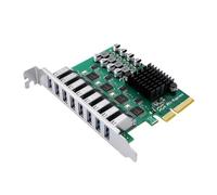 Gvvsjgdbis Carte d'extension PCI-E X4 3.0 vers 4 canaux 8 ports USB 3.2 Gen1 Carte d'extension PCI-E X4 USB 3.0 5 Gbps pour PC de bureau