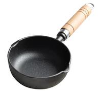 Gvvsjgdbis Casserole à fondre le beurre - En fonte anti-adhésive - Avec poignée en bois - Petite casserole en fonte - À suspendre