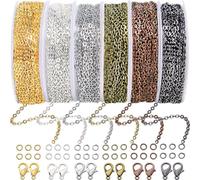 Gvvsjgdbis Chaînes de fabrication de bijoux, chaînes à maillons torsadés de 3 m pour la fabrication de bijoux, colliers, boucles d'oreilles, bracelets, kit de bricolage