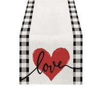 Gvvsjgdbis Chemin de table décoratif à pois pour la Saint-Valentin, la cuisine, la salle à manger, 33 x 183 cm, 1 pièce