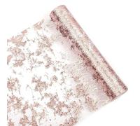 Gvvsjgdbis Chemin de table en maille fine métallique à paillettes dorées pour mariage, fête prénuptiale, facile à utiliser