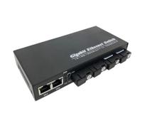 Gvvsjgdbis Convertisseur de Média Optique 1000M 4 SC vers 3 RJ45 Gigabit Fibre Optique Transceiver 2A&2B Ports 1310nm/1550nm Commutateur Prise UE