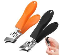 Gvvsjgdbis Coupe-ongles incliné anti-éclaboussures à large mâchoire, coupe-ongles pour homme, coupe-ongles incliné, 2 pièces pour ongles incarnés