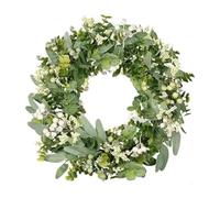 Gvvsjgdbis Couronne d'eucalyptus pour porte d'entrée, mur, guirlande de printemps saisonnière avec feuilles vertes, ornements suspendus, cadeaux de pendaison de crémaillère