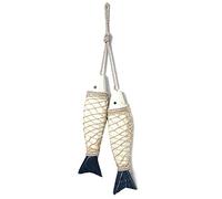 Gvvsjgdbis DéCoration Murale de Poisson en Bois Naturel Artisanat Art Mural MéDiterranéEn DéCor à Suspendre en Bois CôTier, L