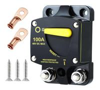 Gvvsjgdbis Disjoncteur marin 100 A réinitialisable 100 A avec bouton de réinitialisation manuelle pour bateau à la traîne RV Yacht, 12 V - 48 V CC