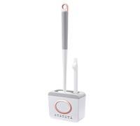 Gvvsjgdbis Ensemble brosse WC et support, brosse pour cuvette de toilette avec brosse de nettoyage, brosse de nettoyage en silicone, gris clair, facile à utiliser