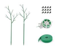 Gvvsjgdbis Ensemble de 6 Piquets de Support pour Plantes à Brindilles Détachables, Se Fond dans la Plante, Bâtons de Branche avec Orchidée, 12 Pinces pour Orchidées