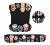 Gvvsjgdbis Ensemble de tapis de souris avec repose-poignet pour clavier, tapis de souris en mousse à mémoire de forme avec repose-poignet