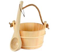 Gvvsjgdbis Ensemble seau et louche, seau de sauna et louche, accessoires de sauna faits à la main en bois de pin