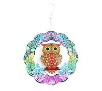 Gvvsjgdbis Éolienne en forme de chouette 3D - Cadeau pour femme - Pour décoration extérieure, cour, jardin - En acier inoxydable - 1 pièce