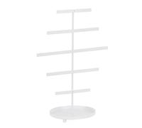 Gvvsjgdbis Étagère de rangement simple blanche à 5 niveaux pour boucles d'oreilles, présentoir à bijoux, boucles d'oreilles, colliers, bagues, présentoir à bijoux, facile à utiliser