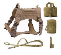 Gvvsjgdbis Grand Collier pour Chien, Harnais et Laisse, Gilet de Dressage pour Animaux de Compagnie, Harnais Réglable XL
