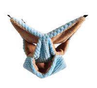 Gvvsjgdbis Hamac pour petits animaux, furet en sucre, lit superposé triple cage en peluche chaude à suspendre, cachette pour hamster, bleu, facile à installer