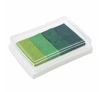 Gvvsjgdbis Inkpad Craft Tampon encreur multi-dégradé vert 4 couleurs à base d'huile
