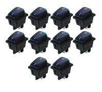 Gvvsjgdbis Interrupteur à bascule étanche à 4 broches 250 V 16 A pour voiture bateau avec lumière LED bleue