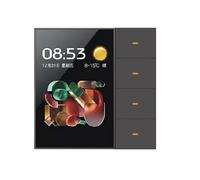 Gvvsjgdbis Interrupteur Mural Intelligent Tuya Zigbee 3,5 Pouces à Écran Tactile 4 Groupes de Commutateurs Capteur Radar de Scène à 8 Voies Interrupteur de Gradation Smart Home C