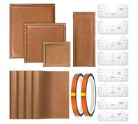 Gvvsjgdbis Kit de 18 coussins chauffants de 4 tailles, 4 feuilles de transfert thermique, 8 règles de chemise de taille