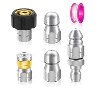 Gvvsjgdbis Kit de buse d'égout rotative fixe pour nettoyeur haute pression, système de tuyau, 5000 psi, connexion rapide 1/4