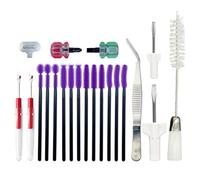 Gvvsjgdbis Kit de Nettoyage de Machine à Coudre 21 Pièces, Outils de Réparation de Machine à Coudre Comprenant Une Pince à Épiler, Un Tournevis, des Découseurs, Une Brosse en Silicone