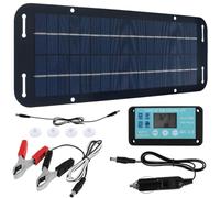 Gvvsjgdbis Kit de panneau solaire 20 W 12 V chargeur USB portable portable étanche Power Bank