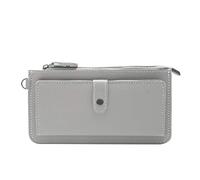 Gvvsjgdbis Long Portefeuille éLéGant à Boucle DissimuléE Portefeuille D'Embrayage Multifonctionnel de Grande Capacité Gris Clair