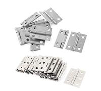 Gvvsjgdbis Lot de 10 charnières rectangulaires pliantes pour porte de placard 3,8 cm et 20 charnières de porte pliées en acier inoxydable