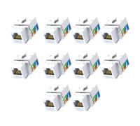 Gvvsjgdbis Lot de 10 connecteurs jack Cat6 Ethernet Punch Down - Adaptateur mural à 90 degrés - Compatible Cat5/5e/6