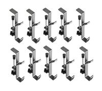 Gvvsjgdbis Lot de 10 crochets à double couche verrouillables pour sac de bureau, sac de bureau, crochet de table d'appoint Gris argenté