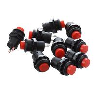 Gvvsjgdbis Lot de 10 interrupteurs à bouton-poussoir ronds SPST AC 125 V 3 A