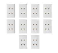 Gvvsjgdbis Lot de 10 plaques murales Ethernet Cat 6 4 ports femelle vers femelle compatibles avec Cat6/5/5e Plaque frontale amovible pour une installation facile A