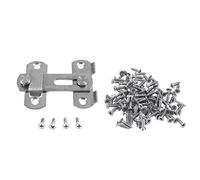Gvvsjgdbis Lot de 100 loquets en métal pour porte coulissante et 100 vis autotaraudeuses plates en acier inoxydable 12 x 3 mm Argenté